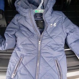Under Armour Puffer Jacket Blue Girls Size 5